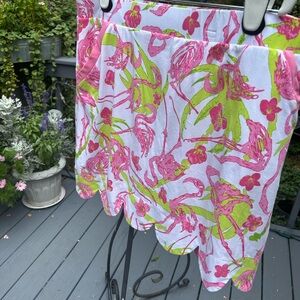 Floral Mini Skort in Pink and Green xxl